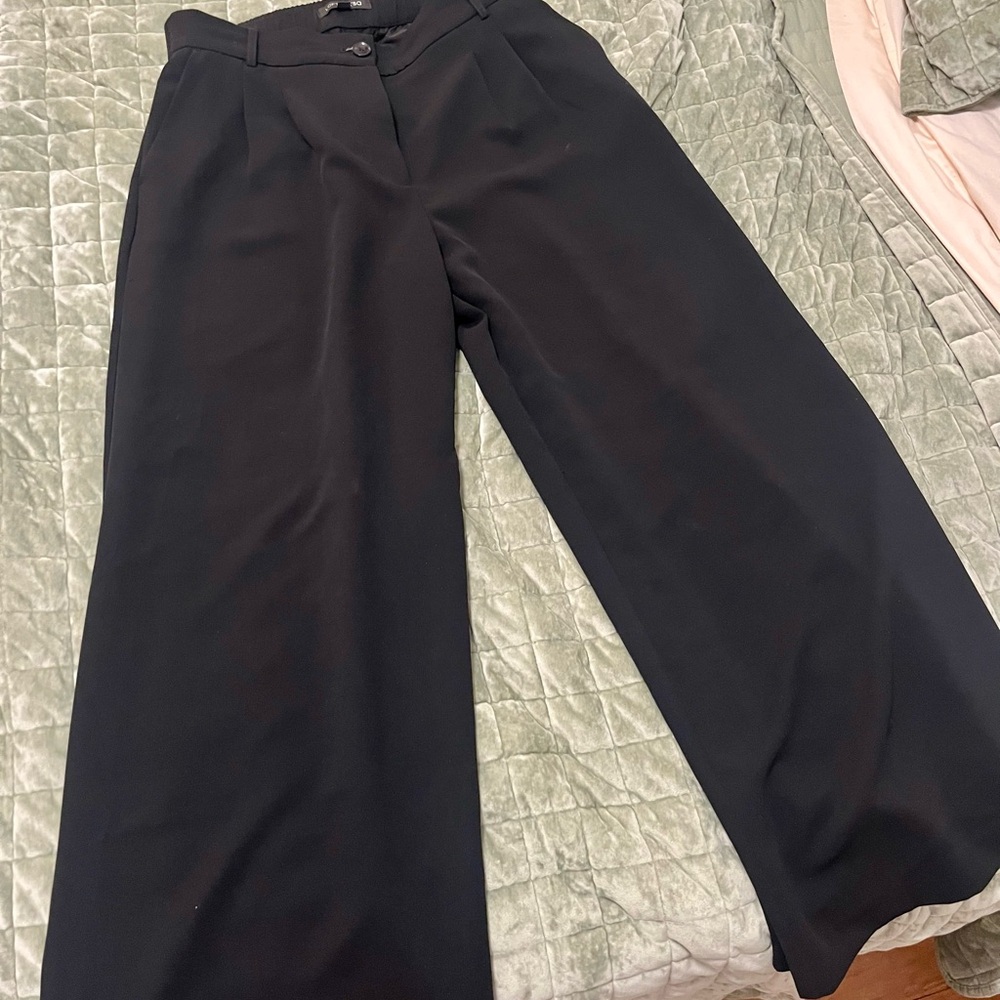LOFT Versa Palazzo Classic Black Wide-Leg Pants